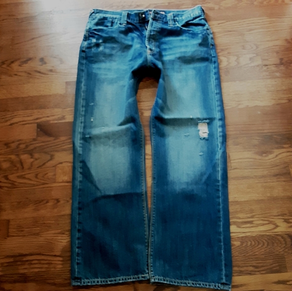 Ed Hardy Jeans Size 36 Distressed Boot Cut Flap - Picture 3 of 13